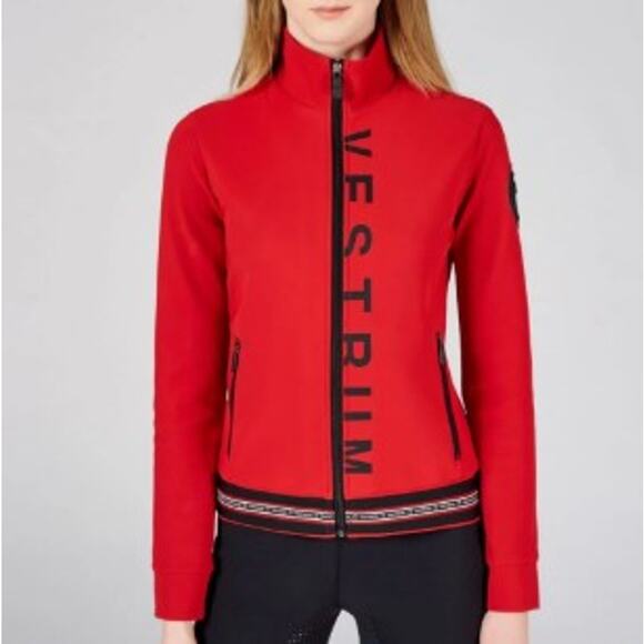 Morzine Vestrum Women’s Jacket Small Red Logo Zip Up Equestrian New No Tags - Picture 1 of 7